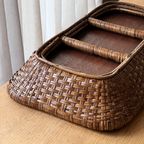 Vintage Xl Rattan Bamboo Tray thumbnail 5