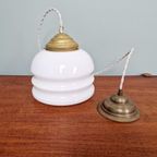 Art Deco Hanglamp In Wit Opaline Glas, 1920-30 thumbnail 9