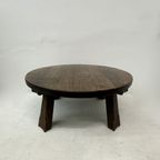 Brutalist Solid Wooden Coffee Table , 1970’S thumbnail 3