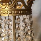 Zakkroonluchter Hanglamp Frans Kristal Vintage Goud thumbnail 13