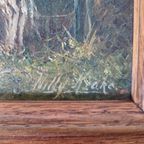 Willy Krake Schilderijtje Olieverf Op Paneel Schilderij thumbnail 4