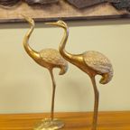 Grote Messing Kraanvogels Kraanvogel Vogels Vogel Vintage thumbnail 10