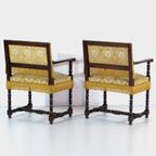 Set Van Twee Vintage Antieke Bibliotheek Fauteuils, 19e Eeuw thumbnail 5