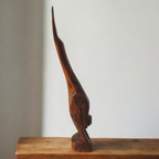 Grote Vintage Houtsnijwerk (kraan?)vogel Hoogte 52 Cm thumbnail 5
