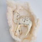 Vintage Kameel Beeldje Sculptuur Mozaïek Been ‘70 Handmade thumbnail 13