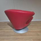 2x Leolux Parabolica Fauteuils - Rood - Leder - Design -zgan thumbnail 7