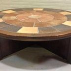 Vintage Deens Design Brutalist Salontafel, Tue Poulsen, Rond thumbnail 10