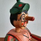 Grote Oude Zeldzame Houten Pinokkio Pop Italy thumbnail 2
