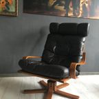 Vintage Deense Fauteuil Leer thumbnail 2