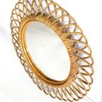 Franco Albini Rotan Spiegel Vintage thumbnail 12