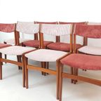 4 Vintage Erik Buch Stoelen Roze Nieuw Gestoffeerd Deens thumbnail 11