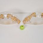2 Vintage Wandlamp Murano Glas Bowl Goud Hout Regency '70 thumbnail 17