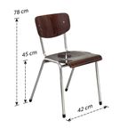 Vintage Stapelbare Stoelen Met Plywood Zitting thumbnail 6