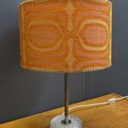 Round Table Lamp With Orange Shade 1960S thumbnail 11