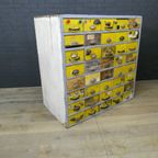Vintage Industrial Chest Of Drawers With 40 Drawers 'Yellow' thumbnail 6