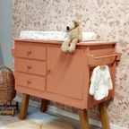 Vintage Unieke Commode Babykamer Terracotta thumbnail 5