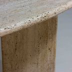Mid-century Vintage Natuurlijke Travertin Ovale Eettafel, Italië 1970 thumbnail 8