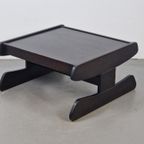 Vintage Wengé Salontafel Brutalist Postmodern ‘70 Hout Tafel thumbnail 11