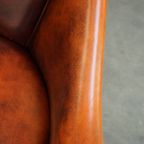 Set Van 6 Engelse Rundleren Eetkamerstoelen/ Tubchairs In Een Luxe Rode Chesterfield Kleur thumbnail 16