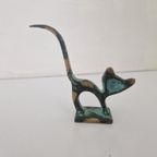 Bronzen Beeldje Kat In De Stijl Van Walter Bosse Vintage thumbnail 3