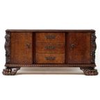 Uniek Dressoir In Notenhout Met Lades En Leeuwenpoten, 19e Eeuw thumbnail 2