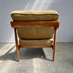 2x Midcentury ‘antimott’ Fauteuil W. Knoll Notenhout, Velour thumbnail 2