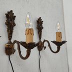 Vintage Messing Hollywood Regency Wandlampjes Bedlampjes Set Prijs thumbnail 4