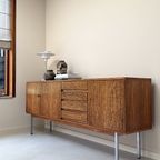 Vintage Palissander Dressoir / Sideboard Met 3 Deurtjes En 4 Lades thumbnail 10