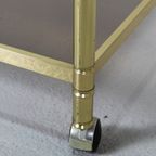 Vintage Barcart, Serveerwagen - Messing, Rookglas, Jaren '70 | 01498 thumbnail 2