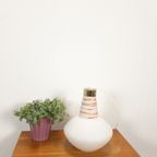 Vintage Design Hanglamp Melkglas Met Oranje Rode Strepen, Zukov thumbnail 3