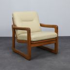 Lounge Chair With Ottoman In Leather By Poul Jeppesen For Holstebro Denmark, 1970s thumbnail 2