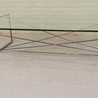 Vintage Postmodern Glas En Metaal Salontafel thumbnail 9