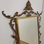 Vintage Barok Messing Spiegel Kuifspiegel Schouwspiegel thumbnail 6