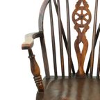 Antieke Houten Windsor Stoel Beuk Olm Wheel Back Chair 19De Eeuw thumbnail 18