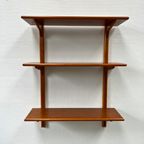 Vintage Wandrek Geheel Van Kersenhout - 3 Planken thumbnail 3