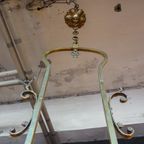 Vintage Klassieke Hanglamp Met Glazen Kappen – Messing thumbnail 8