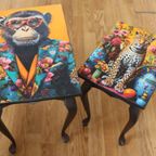 2 Bijzettafeltje - Eclectisch, Panter, Chimpansee thumbnail 2