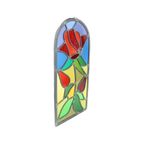 Vintage Glasraam Glas In Lood Bloemen Rozen R. Budet 2004 thumbnail 2