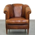 Unieke Vintage Schapenleren Clubfauteuil Met Een Uitzonderlijk Design thumbnail 3