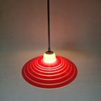 Vintage Opaline Hanglamp Jaren 50 Rood Wit thumbnail 9