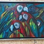 3 Originele Schilderijen Van Tropische Vogels, M.E Baak, P/S thumbnail 13