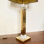 Hollywood Regency Messing En Plexi Tafel Lamp thumbnail 2