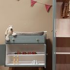 Vintage Commode Met Bladvergroter Groen thumbnail 3