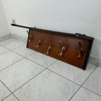 Vintage Mid Century Wandkapstok Met Hoedenrek thumbnail 4