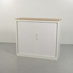 Roldeurkast Robberechts - Wit - 108 X 120 Cm - Eiken Naturel Topblad thumbnail 2