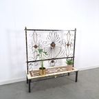 Stalen Vintage Plantenrek Met Gekleurde Tegels, Roomdivider thumbnail 2