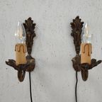 Vintage Messing Hollywood Regency Wandlampjes Bedlampjes Set Prijs thumbnail 2