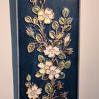 Vintage West Duitse Keramische Muur Plaquette Met Bloemen thumbnail 5