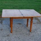 Antieke Grenen Tafel Met Uitklapbaar Blad thumbnail 10