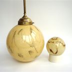 Art Deco Glazen Hanglamp Gemarmerd thumbnail 3
